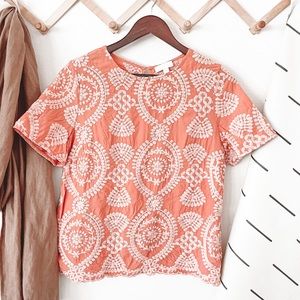 Anthropologie Eri + Ali Coralie Embroidered Blouse